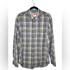 Robert Graham Long Sleeve Button Front Shirt‎ Size Large Preppy Cotton